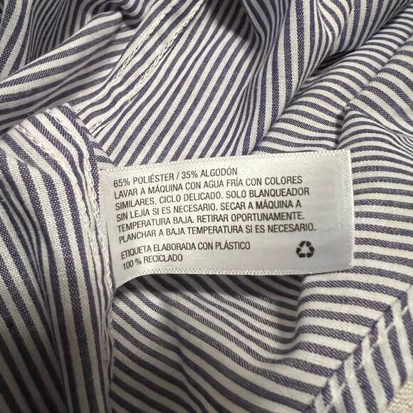 A new Day Navy White Stripe Button Down Top Size XXL - Picture 5 of 5